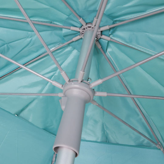 Escape Folding Aluminum Beach Umbrella Diameter 1.82m with UV Protection and Turquoise Air Duct