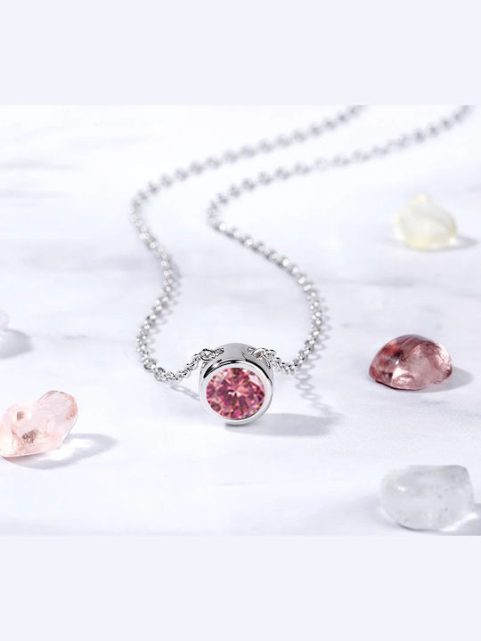 Colier Ruby Iulie cu Cristal Roșu din Argint Choker Lună