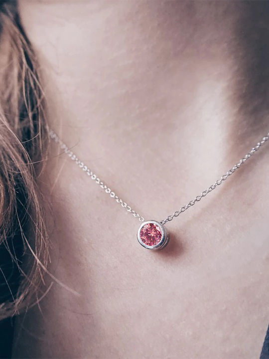 Colier Ruby Iulie cu Cristal Roșu din Argint Choker Lună