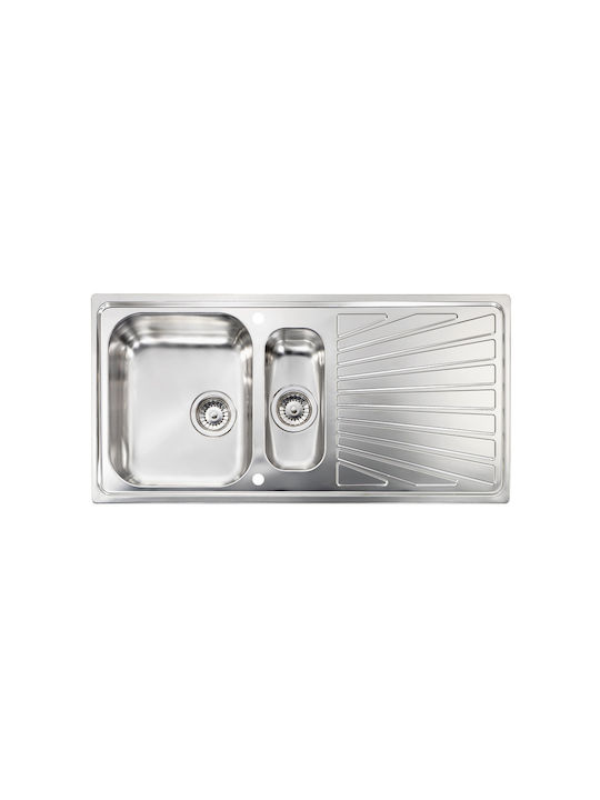 Sanitec Cometa Vessel Kitchen Sink Left Handed Inox M100xP50cm Silver