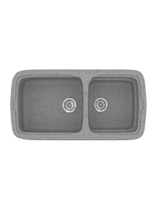 Sanitec Classic 305 Ένθετος Νεροχύτης Inox με Μπαταρία Μ96xΠ51cm Λευκός