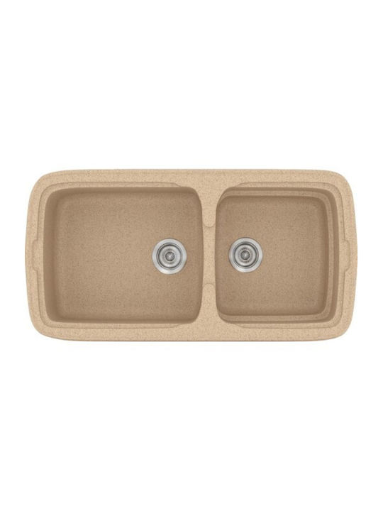 Sanitec Classic 305 Ένθετος Νεροχύτης Inox με Μπαταρία Μ96xΠ51cm Λευκός