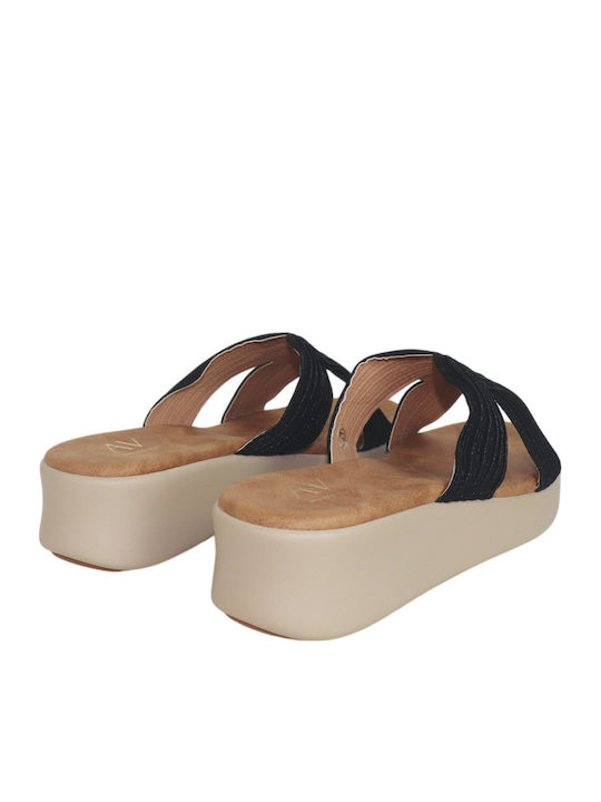 Γυναικεία Ανατομικά Σανδάλια Flatforms Μαύρα