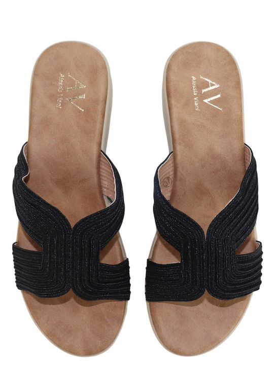 Γυναικεία Ανατομικά Σανδάλια Flatforms Μαύρα