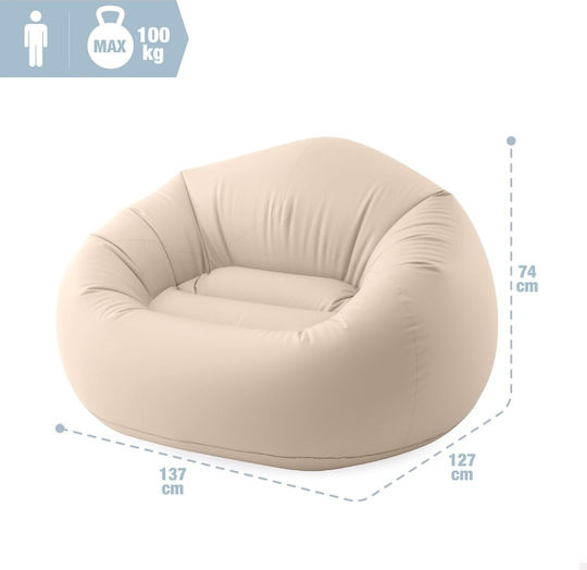Intex Φουσκωτή Πολυθρόνα Μπεζ 137x127cm