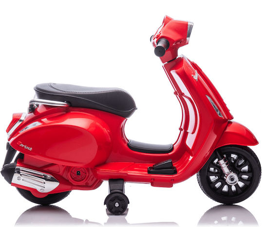 Motocicletă Pentru Copii Vespa Licențiată Electrică 6 Volți Roșie