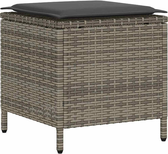 Outdoor Chair Rattan Gray with Cushion 4 Pieces
