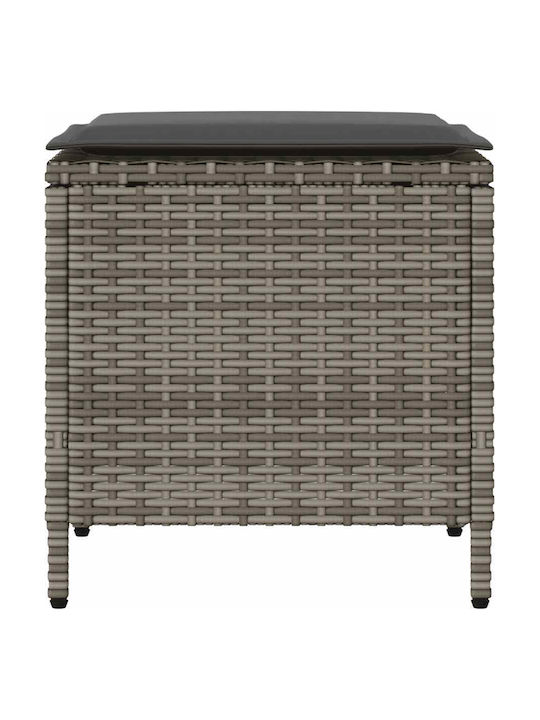 Fotoliu De Exterior Din Rattan Gri Cu Pernă 4 Bucăți
