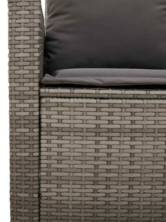 Fotoliu De Exterior Din Rattan Gri Cu Pernă 4 Bucăți