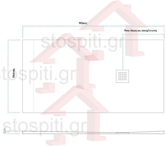 Sanitec Flat Stone Karisto Ocra Квадратна Акрилна Душ Кабина 90x90см Сива