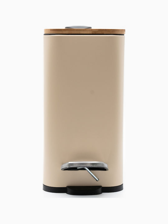 TnS Bamboo Slim Bamboo Καλαθάκι Μπάνιου Soft Close 5lt Μπεζ