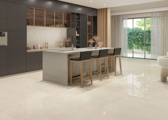 Halcon Ceramics Placă De Podea Pentru Interior Finisaj Lucios 60.5x60.5cm Bej