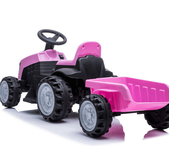 Kinderfahrzeug mit Traktor Elektrisch mit Anhänger 6 Volt Rosa