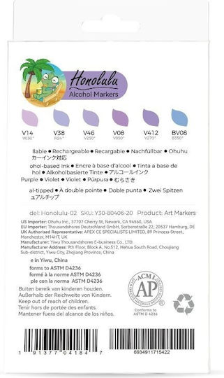 Ohuhu Honolulu Brush & Chisel 12 Drawing Markers