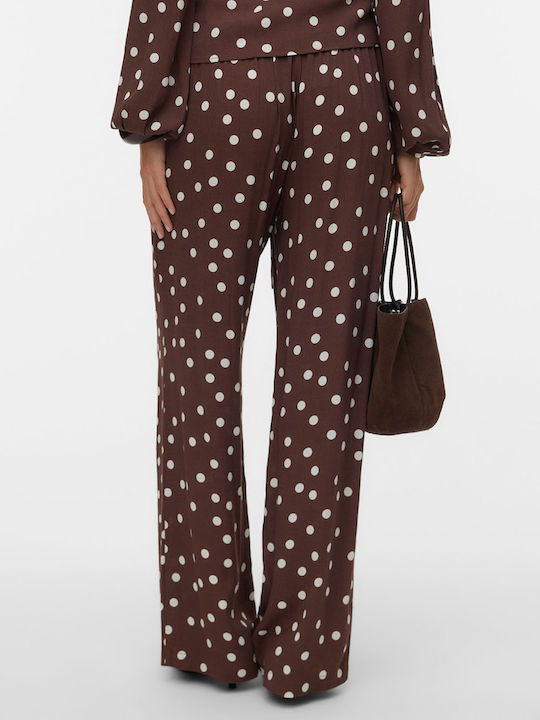 Vero Moda Γυναικείο Υφασμάτινο Παντελόνι Chocolate Martini