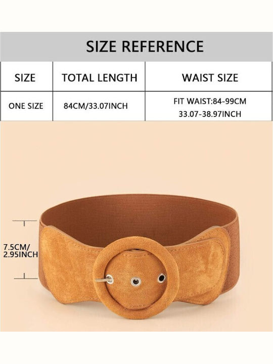 Breite Elastische Damen Gürtel Braun