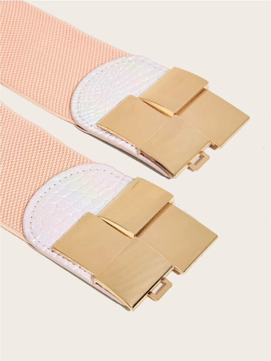 Wide Elastic Women's Belt Pink
