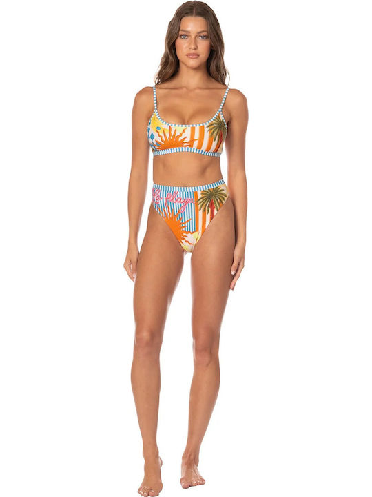 Set Bikini Μπουστάκι Ψηλόμεσο Μπλε