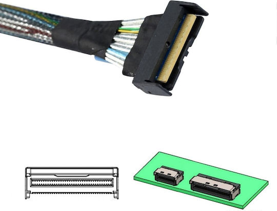 Καλώδιο Chenyang Pci-e 5.0 Mcio 8x Προς 2x Mcio 4x 74 Ακίδων 38 Ακίδων 0,5 M