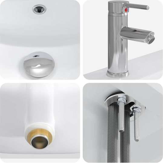 vidaXL Επικαθήμενος Νιπτήρας Πορσελάνης 61x40x16.5cm vidaXL Επικαθήμενος Νιπτήρας Πορσελάνης 61x40x16.5cm