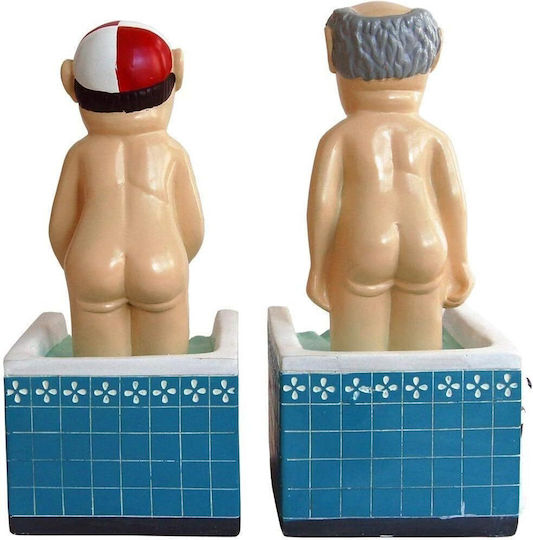 Book End Holder Inkognito Loriot "Men in Bath" 17 cm Multicolour