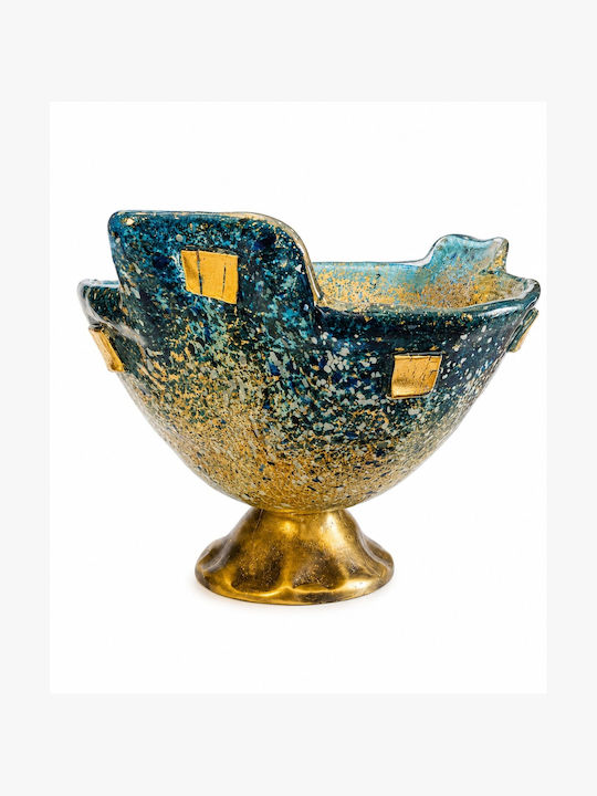 La Belle Maison Dekorative Schale Glas Blau 22,5x17x7cm D2039