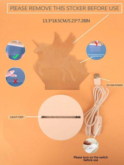 Markadoro Lămpi Decorative Pentru Masă LED Iluzie 3D 3x3cm
