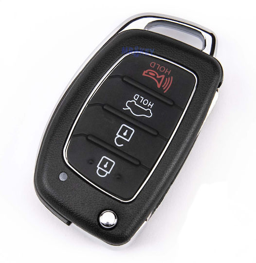 Калъф за Сгъваем Ключ Hyundai I10 I20 I40 Tucson Santa Fe Ix35 4 Бутона