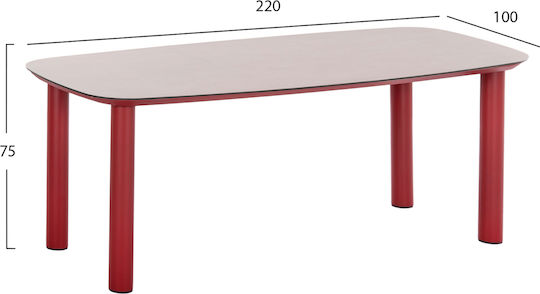 Dosun Τραπεζαρίας Κοκκινο 220x100x75εκ. Dosun Τραπεζαρίας Κοκκινο 220x100x75εκ.