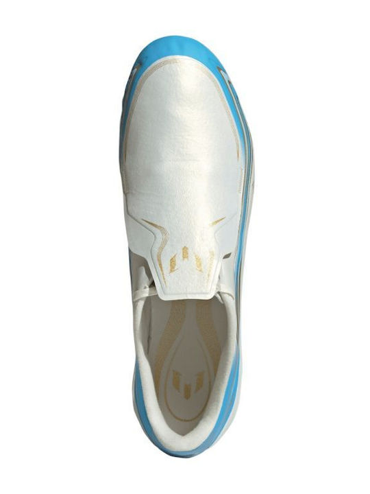 adidas F50 Messi League Football Shoes with Cleats FG Ivory Semi Blue Burst Icey Blue