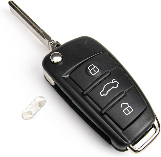 Autoschlüsselhülle Klappbar für Audi A1 A4 A6 Q3 Q7 RS6 TT mit 3 Tasten Hu66 Haa