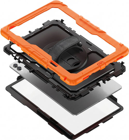 Avizar Full Body Case Galaxy Tab S11 Ultra Handle Stand Shoulder Strap Orange