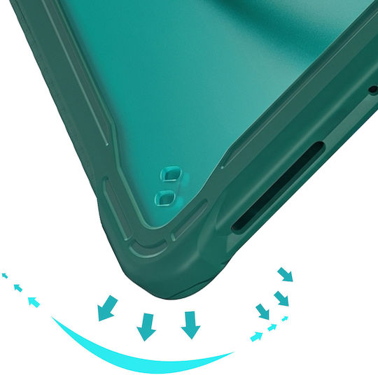 Husă Avizar Ipad Air 11 M4 2026 Rezistentă la Șocuri Colțuri Întărite Mâner Stand Verde