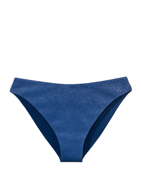 Bikinihosen Slip Hohe Taille Blau