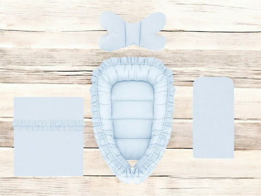MimiNu Baby-Kissen Nest Blau 55x75cm