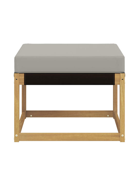 Scaun De Grădină Din Lemn Cub Pentru Exterior Cu Pernă Albă 59x59x37cm