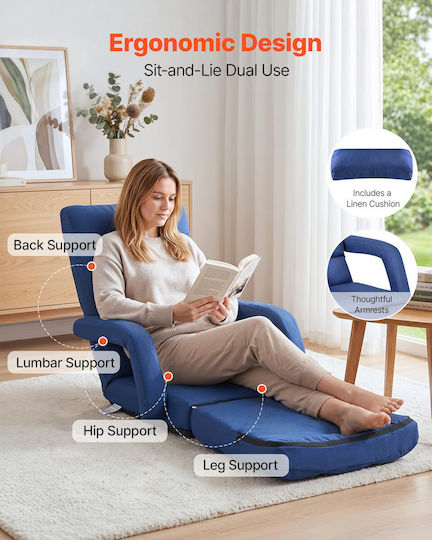 Vielseitiger Sitzsack Nackenrolle Blau