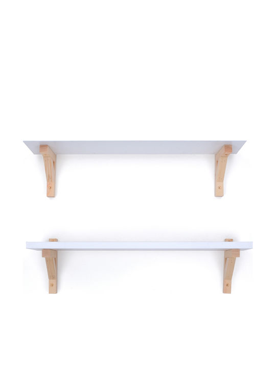 Kids Wall Mount Shelving Unit White 60x15x15cm