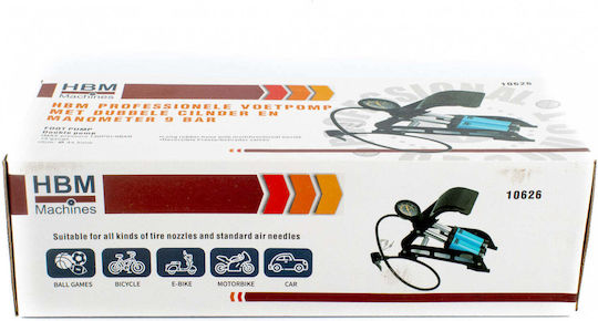 HBM Machines X10626 Pompă de Picior cu Aer cu Manometru