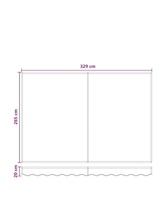 vidaXL Cort Terasă Cu LED Gri 3.5x2.5m