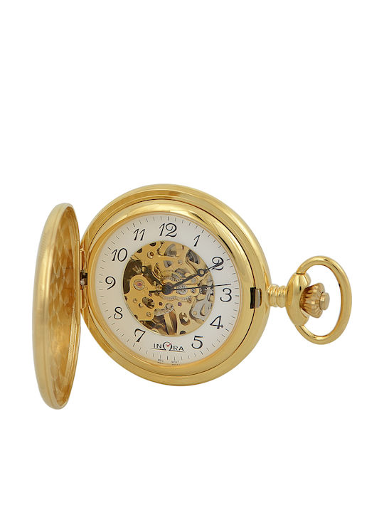 Inora Inωra Men's Pocket Watch 42mm Battery Gold