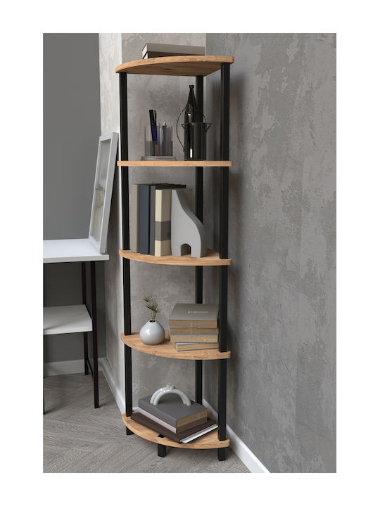 Γωνιακή Βιβλιοθήκη Μπεζ 35x35x145εκ.