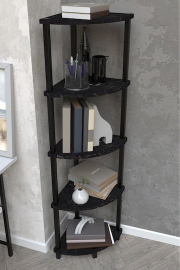 Eck-Bücherregal Schwarz 35x35x145cm