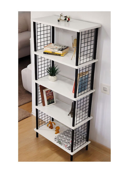Βιβλιοθήκη Λευκή 60x30x136εκ.