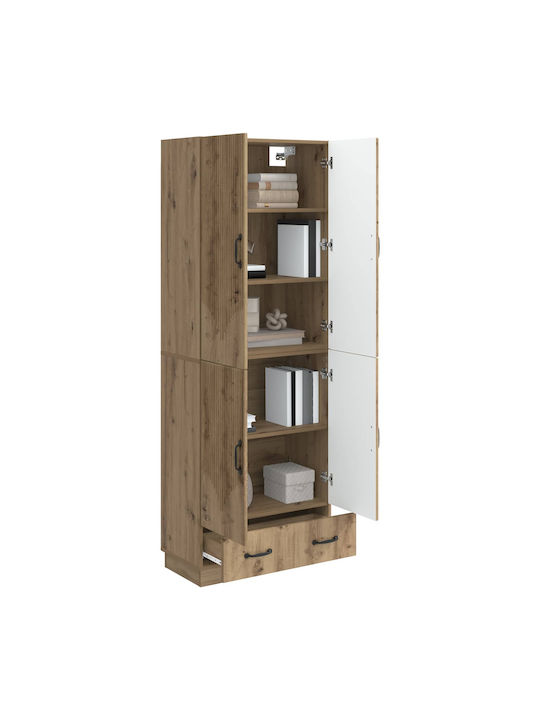Wall Living Room Cabinet Made of Particle Board in Oak 66x34.5x92cm