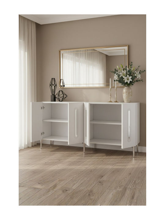 Bufet Din Lemn Alb 150x32x75cm