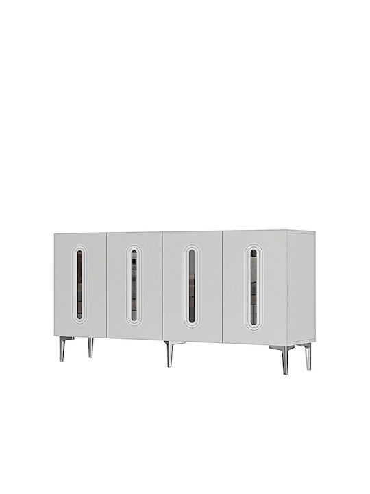 Bufet Din Lemn Alb 150x32x75cm