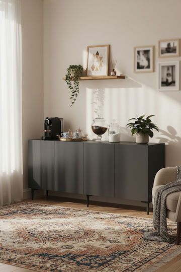 Μπουφές Ξύλινος Γκρι 180x32x75cm Μπουφές Ξύλινος Γκρι 180x32x75cm