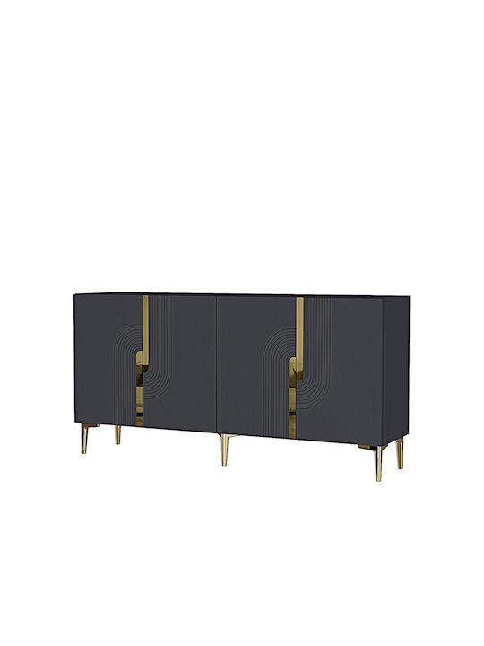Sideboard Holz Grau 150x32x75cm