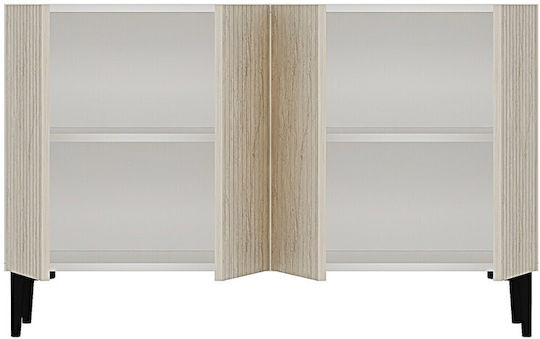 SteweHome Sideboard Holz 120x32x75cm Mehrfarbig